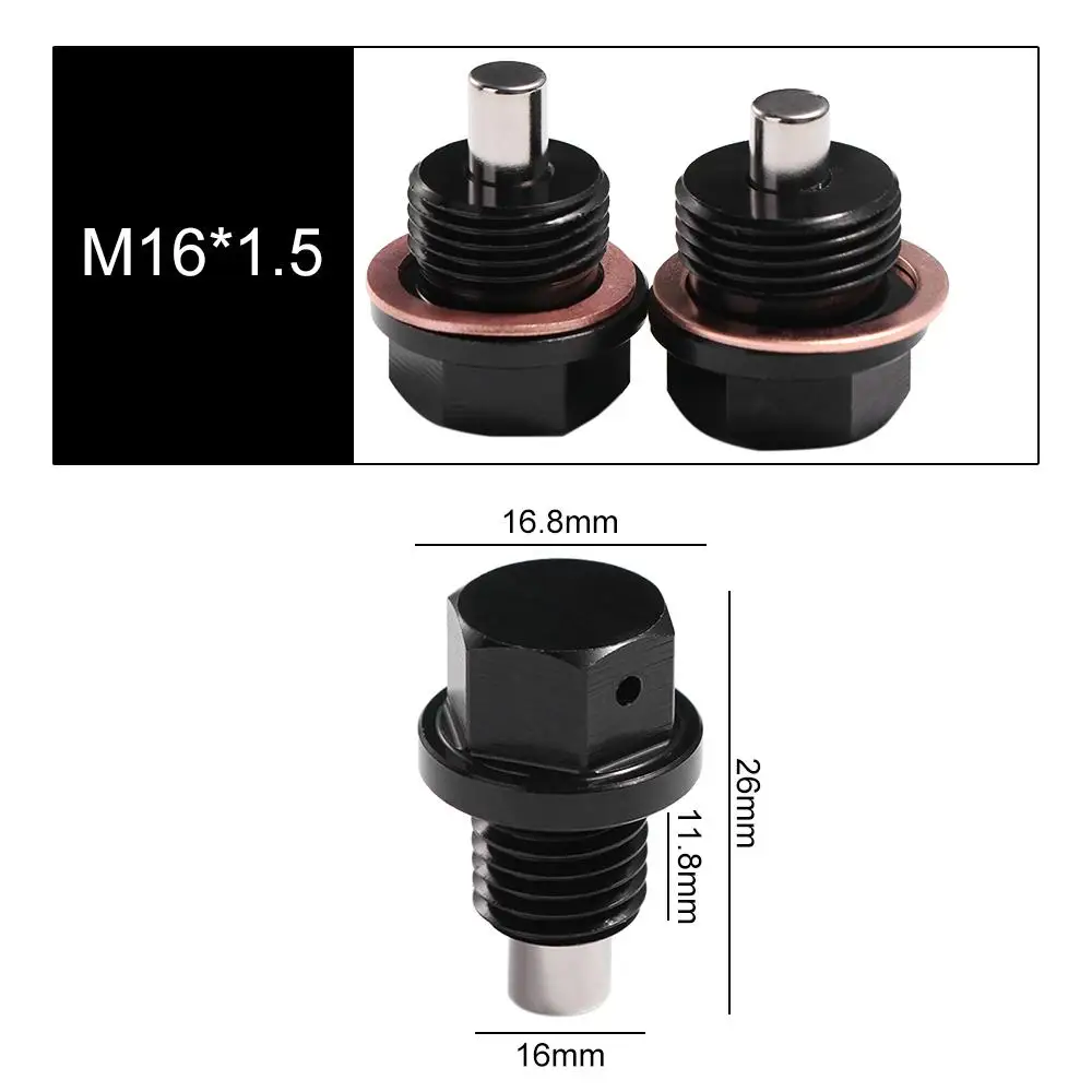 

Durable Aluminum Magnetic Oil Drain Plugs M12/M16/M20 Engine Engine Drain Nut Bolt Magnetic Smooth Sump Nut Screw Universal Car