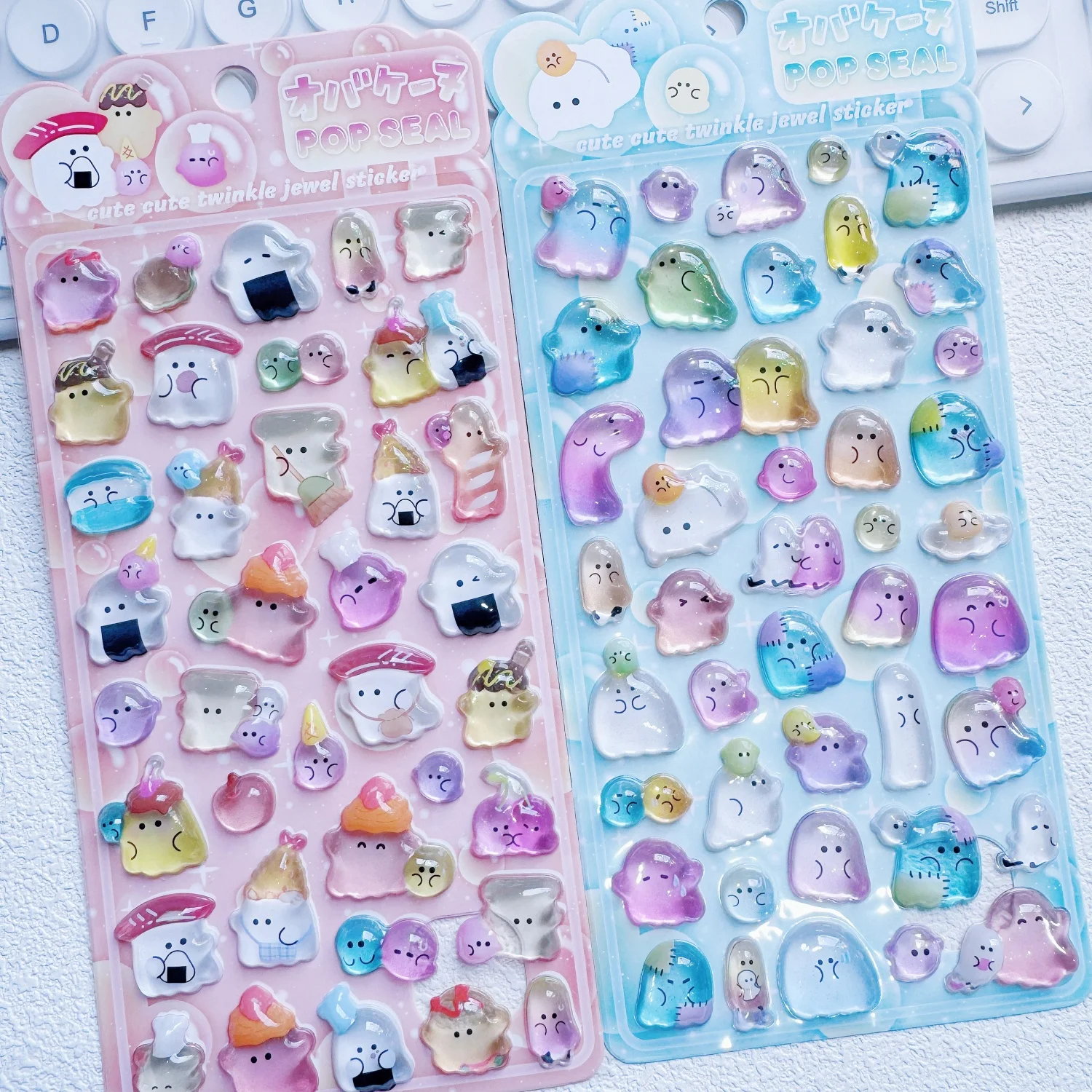 

Kawaii Cartoon Ghost 3D Relief Stickers Scrapbooking Diy Journal Cute Stationery School Sticker