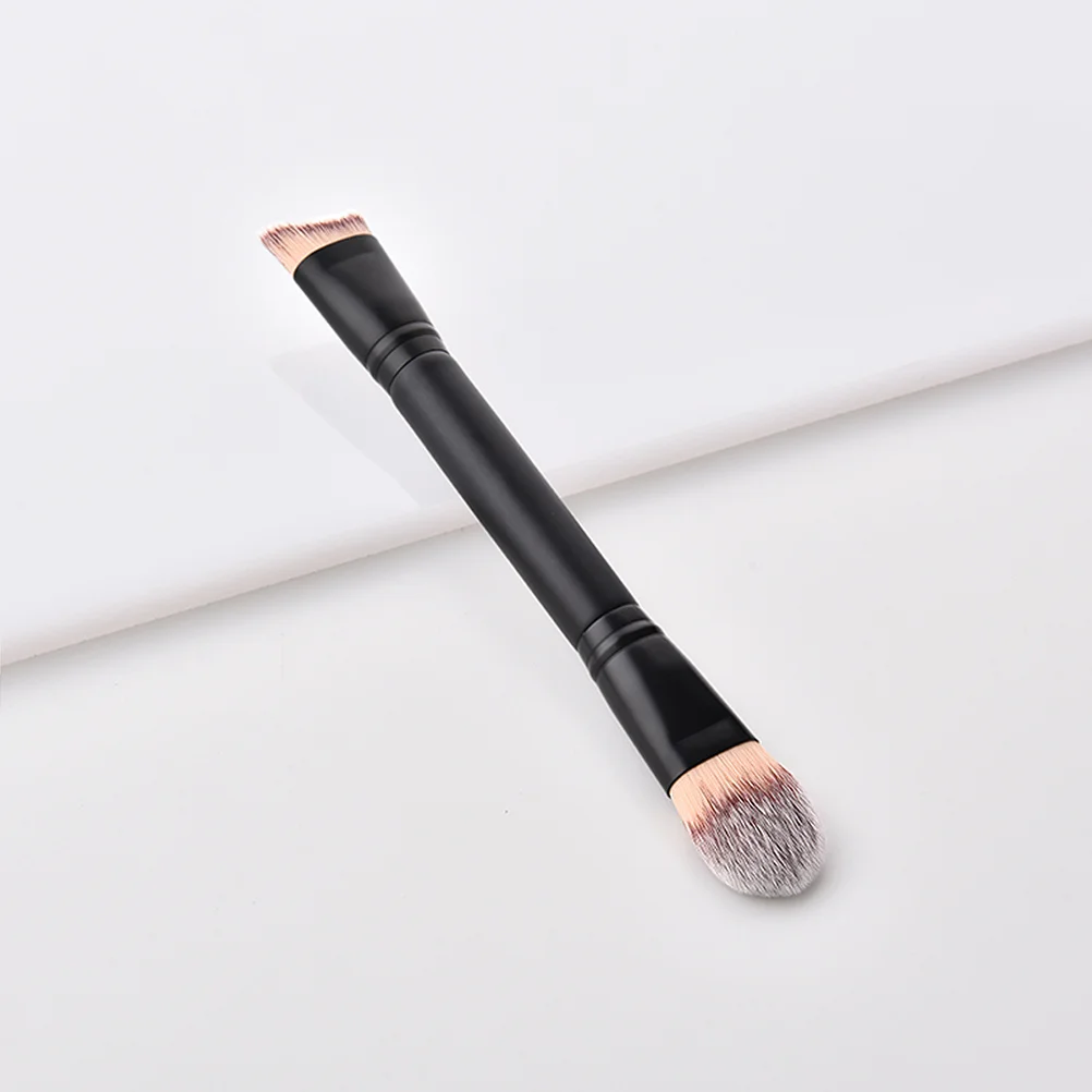 Dual Ended Brush Professional Makeup Tool for Powder and Cream Blending Ultra-Soft Anti-Synthetic Hair T-01-353