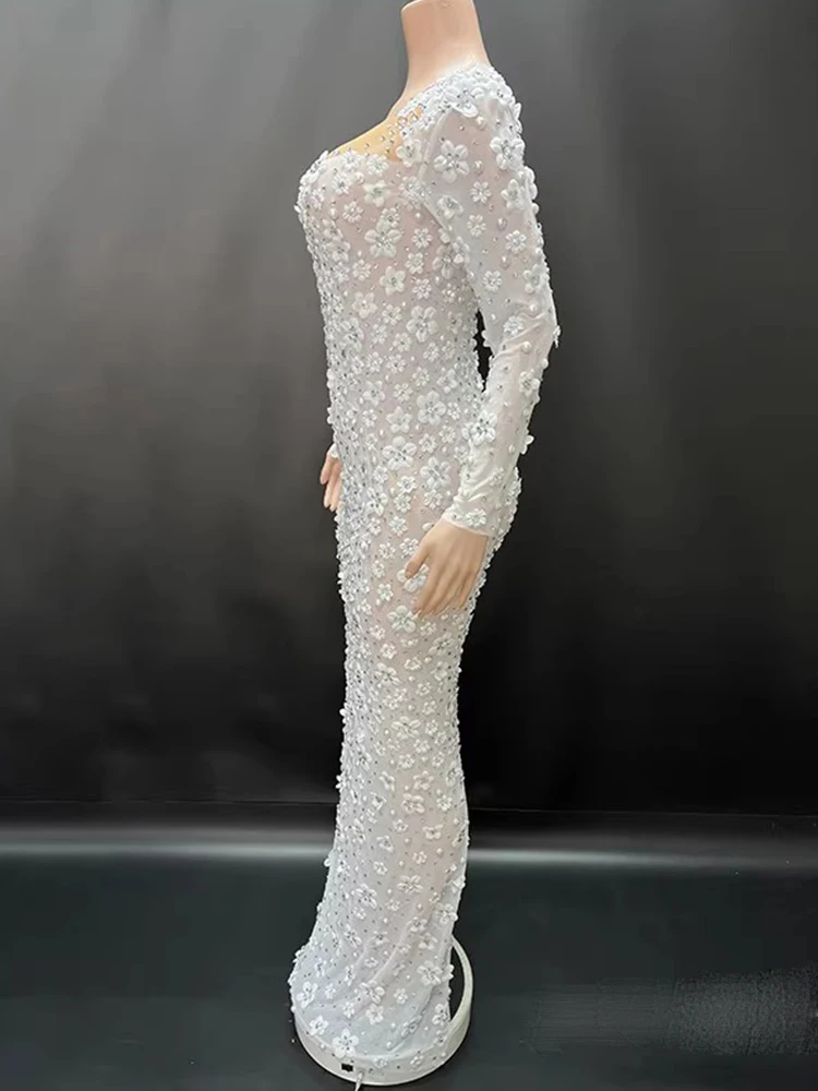 High quality hot stamping decal sexy elastic mesh dress 2025 new fashion custom women's clothing