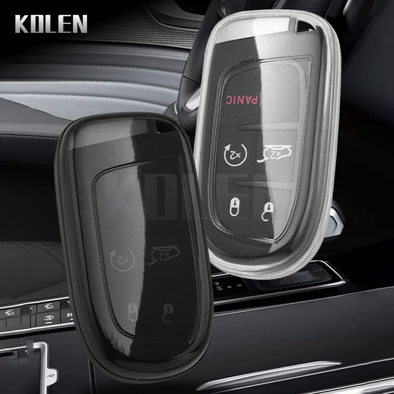 TPU Car Key Remote Case Cover Shell Fob For Jeep Renegade Compass Grand Cherokee for Chrysler 300C Wrangler Dodge Key Protector