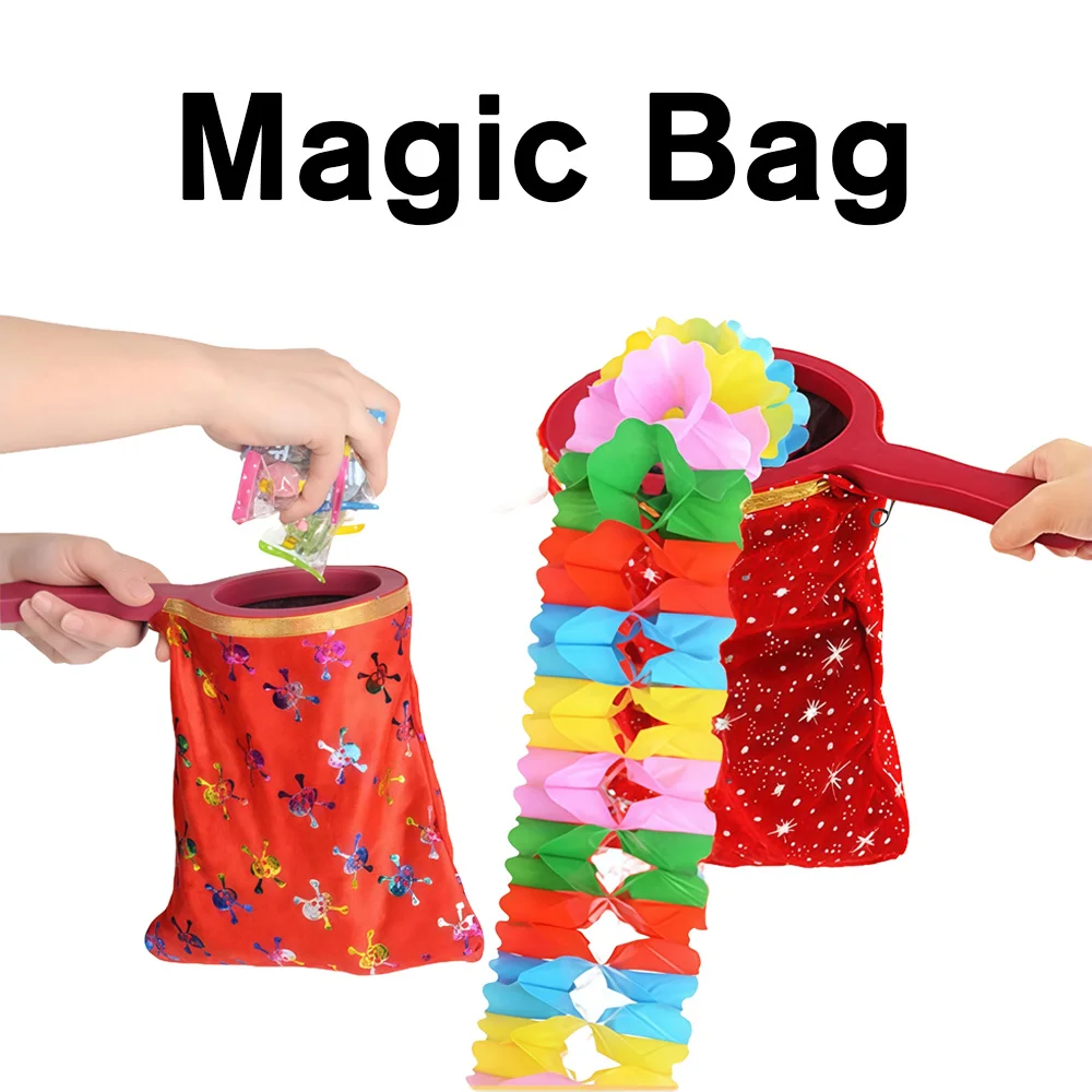 

Magic Bag with Candy Flowers Magic Tricks Toy Object Vanishing Toy Magic Prop Fun Party Game Prop