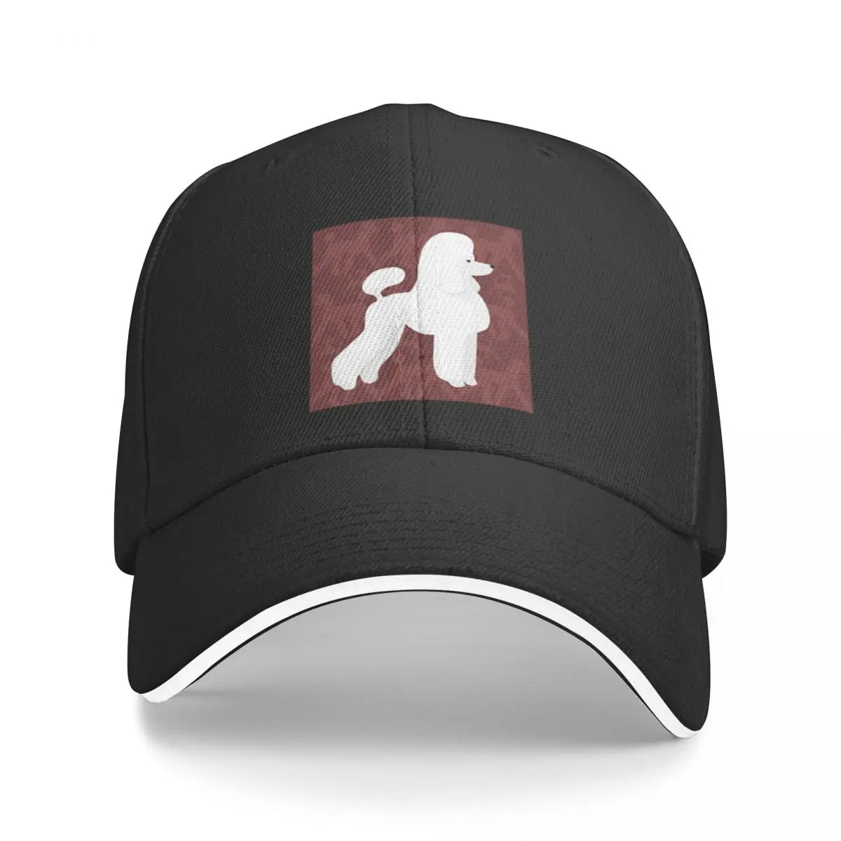 White Show Poodle Burgundy-Red A Baseball Caps Hat