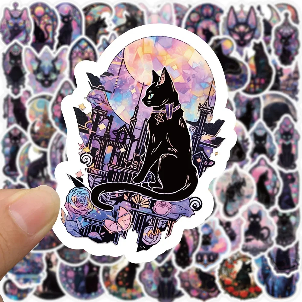 10/30/50/100pcs Cute Gothic Pink Black Cat Aesthetic Stickers Skateboard Laptop Phone Car Stationery Sticker Decals Kids Toys