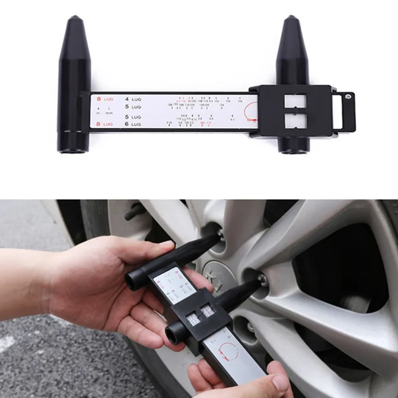 

Black PCD Caliper 8 LUG Wheel Hub Hole Distance Measurement Tool Wheel Hub Ruler Vehicle Modification Pitch-row Measuring Ruler