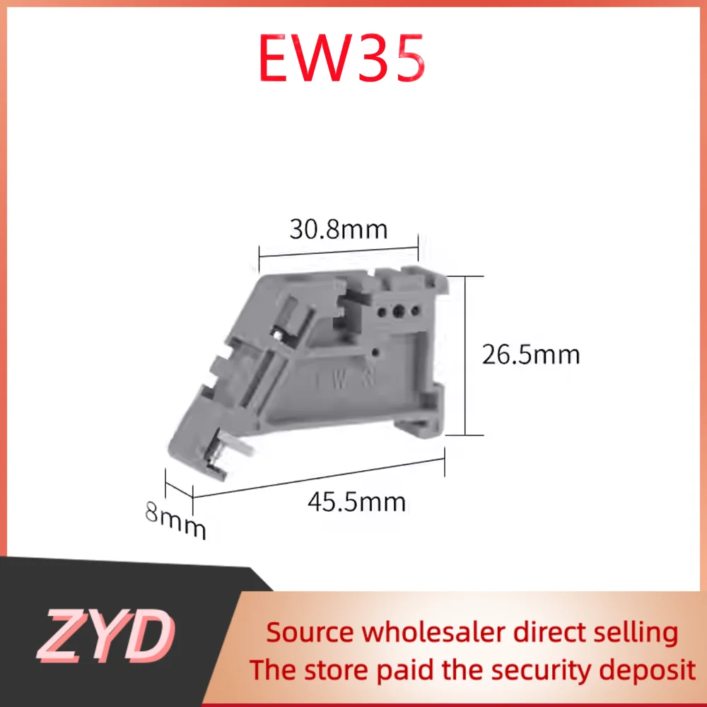 10Pcs End Stop Bracket E/UK E/UK2 EW35 WKF35 for NS 35 DIN Rail Terminal Block Fixed CLIPFIX Screwless Tool-free End Clamp