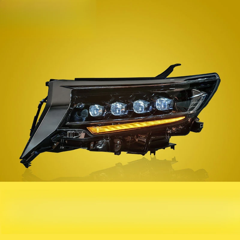 Suitable for Toyota Prado Assembly 2018-2019 Model Modified Flowing Turn Signal LED Matrix Crystal Headlight