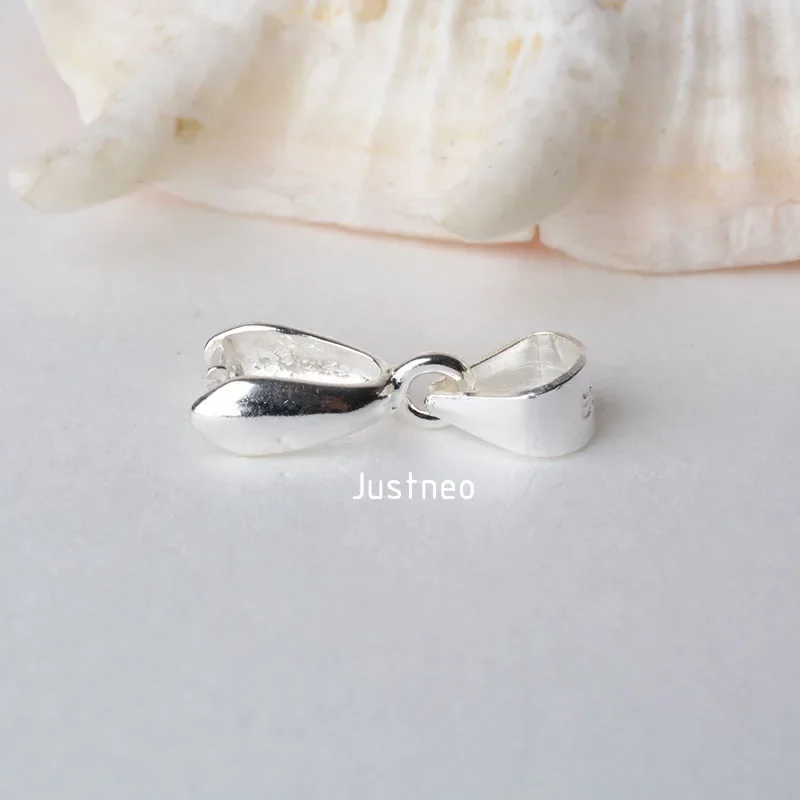 Imagen 5: Conector de cierre de colgante de fianza de plata de ley 925 maciza, fianza de pellizco con palillo de hielo para collar y colgante, joyería de plata, L