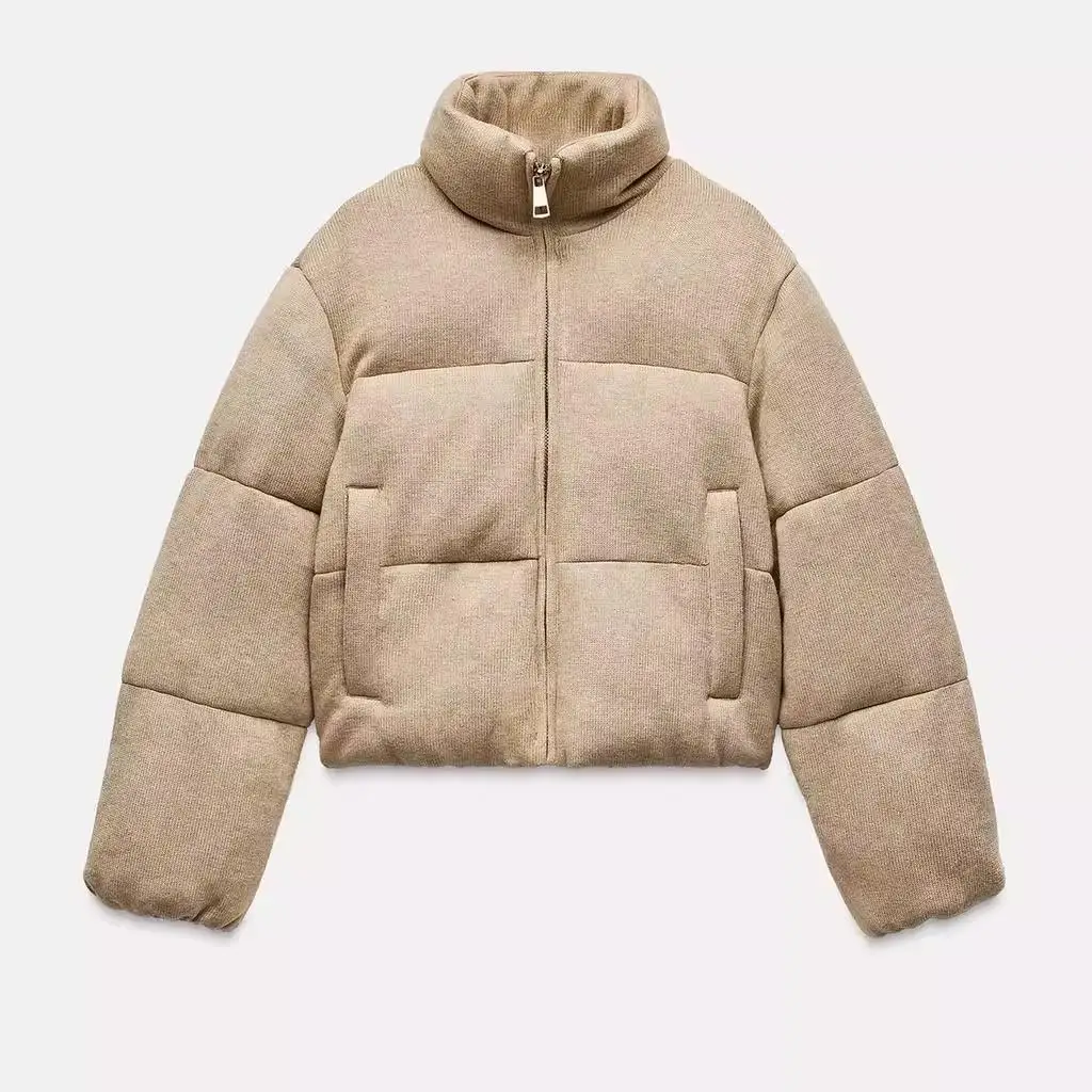 Outono inverno nova chegada jaqueta de aodão f curto quente gola manga longa versátil outerwear estilo coreano deslo...