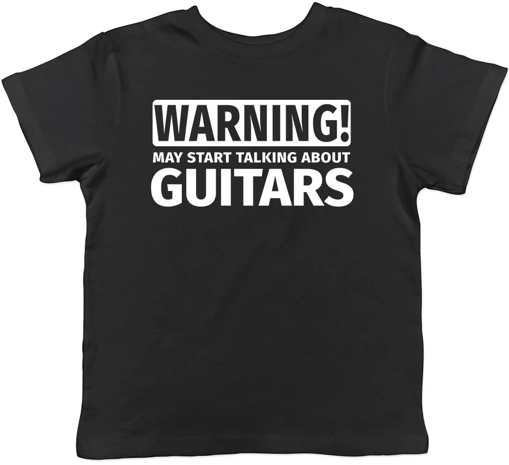Warning May Start Talking about Guitars Childrens Kids Boys Girls T-Shirt