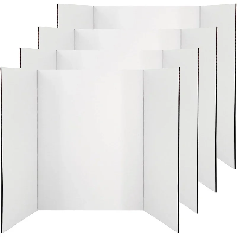 White Trifold Presentation Board 36 x 48 Display Exhibition Board Lightweight and Portable with Smooth Surface Great Busin