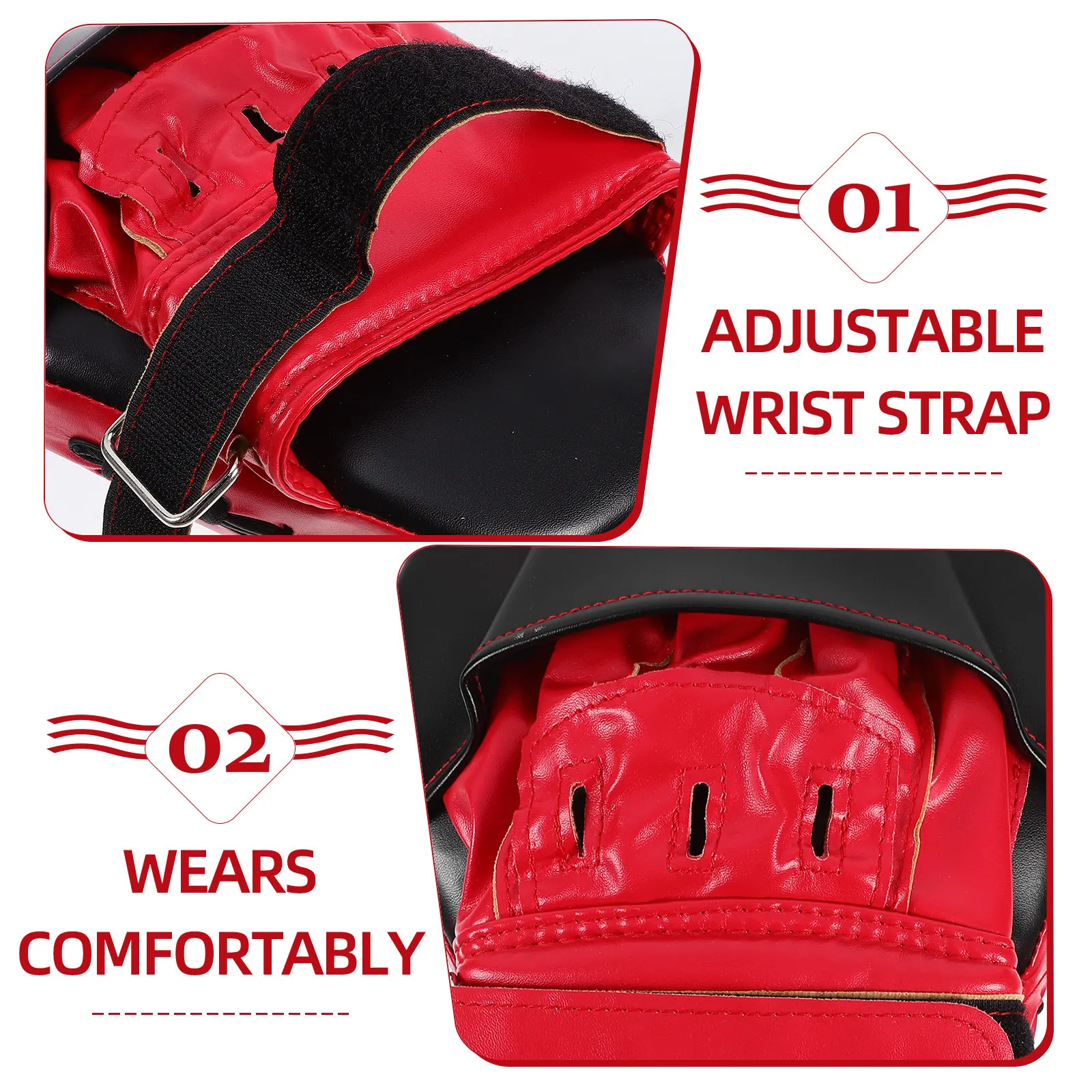 Picture 5: 1Pcs Boxing Training Pad PU Material Five Fingers Gloves Adjustable Wrist Strap Superior Absorption for Taekwondo Mma Karate