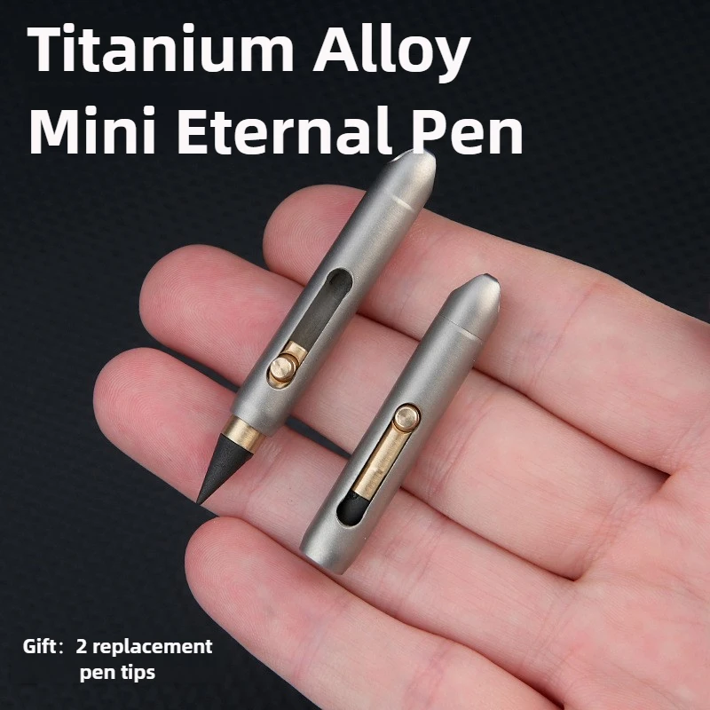 

Вечный карандаш, металлическая ручка без чернил, из титанового сплава, настольное украшение, портативная ручка для письма, брелок-подвеска