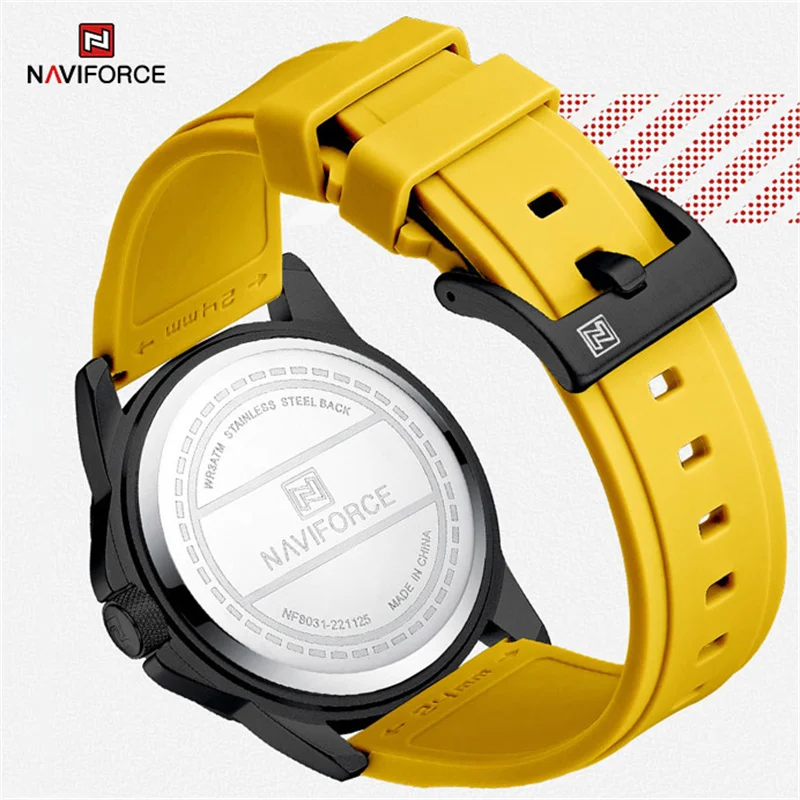 2023 New NAVIFORCE Design Men\'s Luxury Quartz Watch Silicone Strap Sports Wristwatch Waterproof Luminous Clock Relogio Masculino