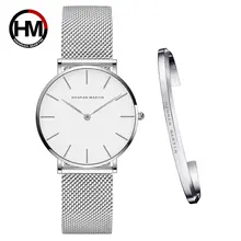 Women bracelet watch with quartz movement and rose gold mesh #4