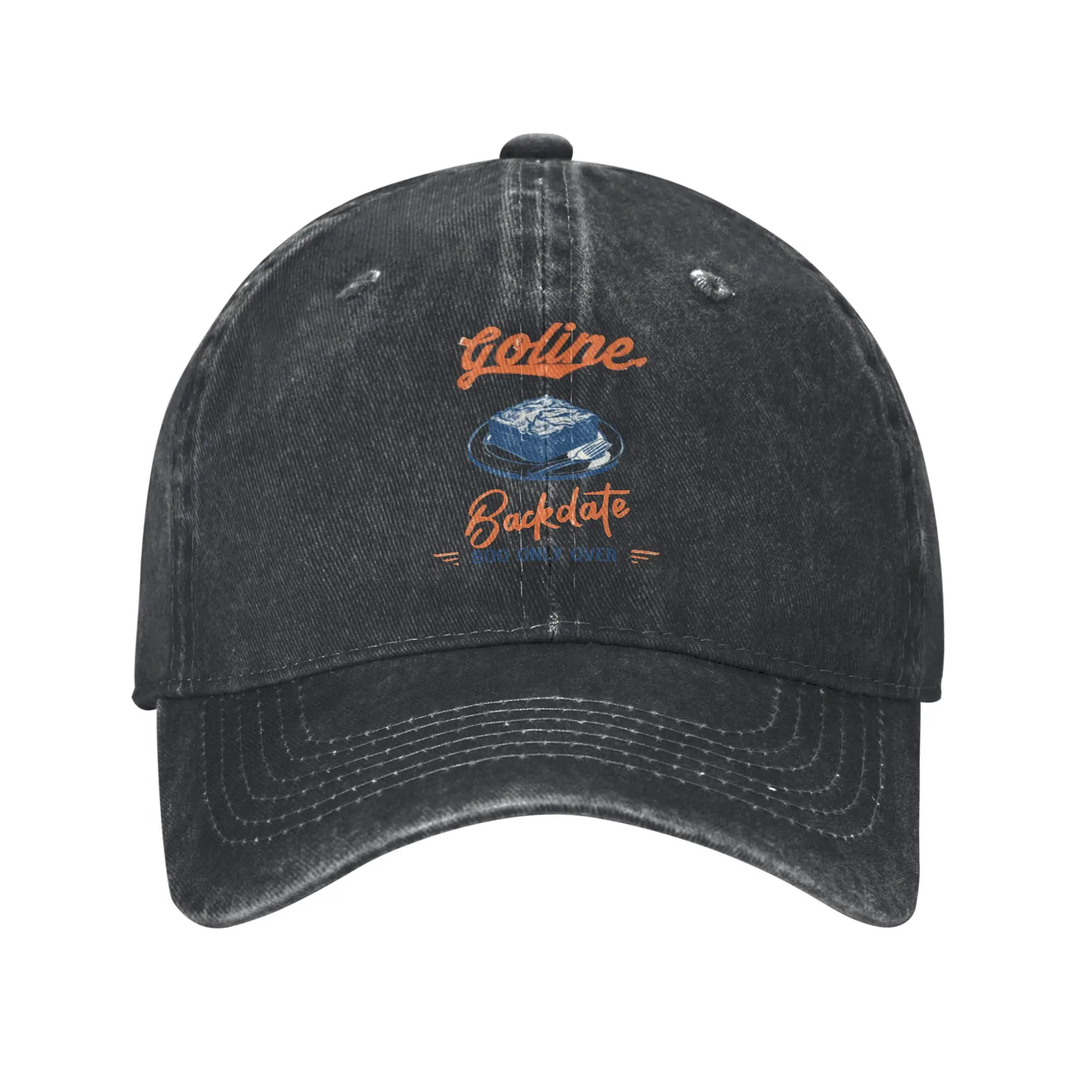 Goline Backdate Chocolate Cake Retro Script Distressed Print Baseball Cap Men Hats Women Visor Protection Snapback  Caps