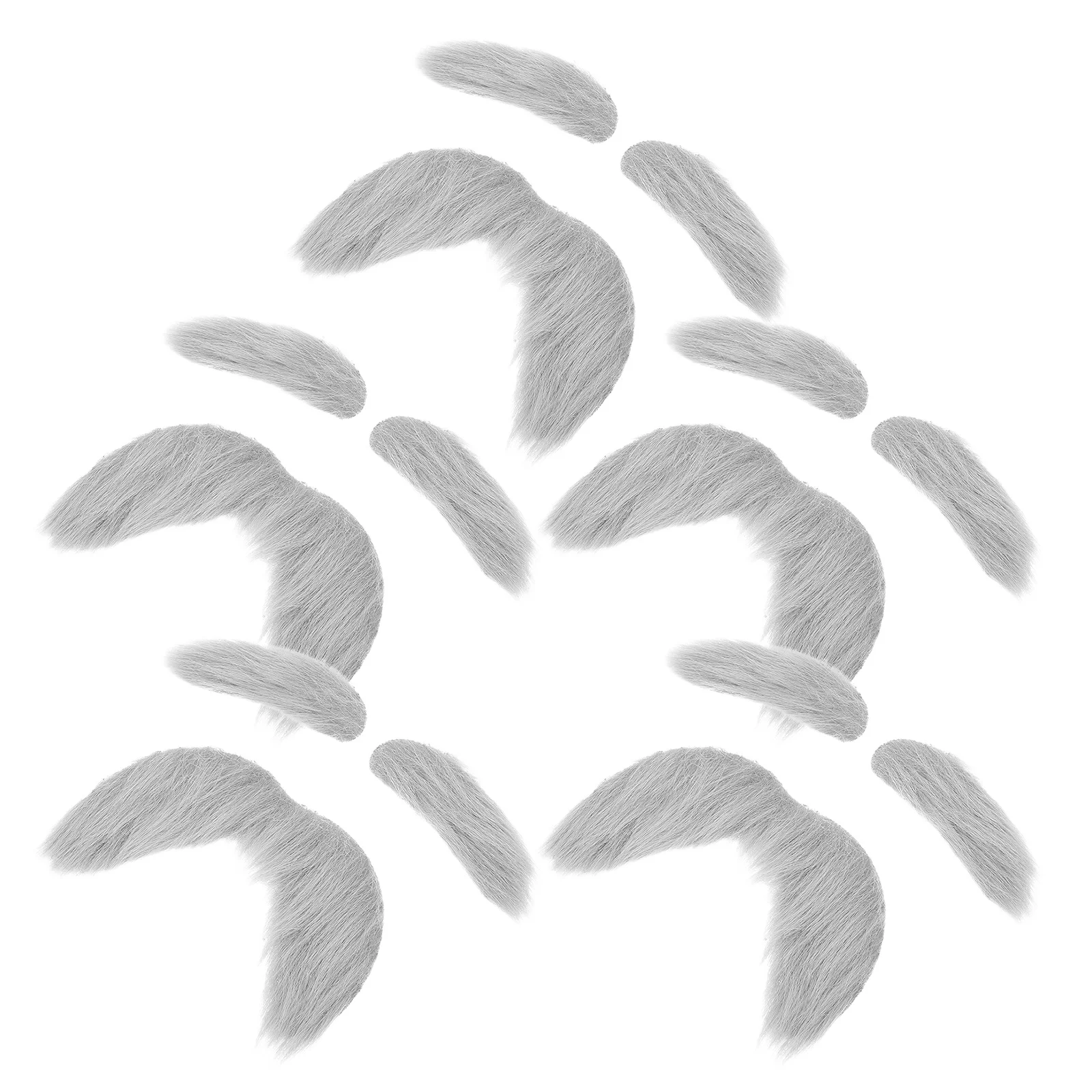 5 Juegos de bigote y cejas grises autoadhesivas, accesorios de Cosplay realistas, vestido de abuelo para anciano, accesorio de disfraz de Halloween