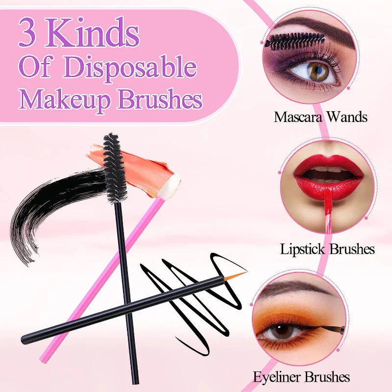 248 pcs disposable makeup tool suits, with triangular makeup puff, mascara stick, lip brush, eyeliner brushing makeup set