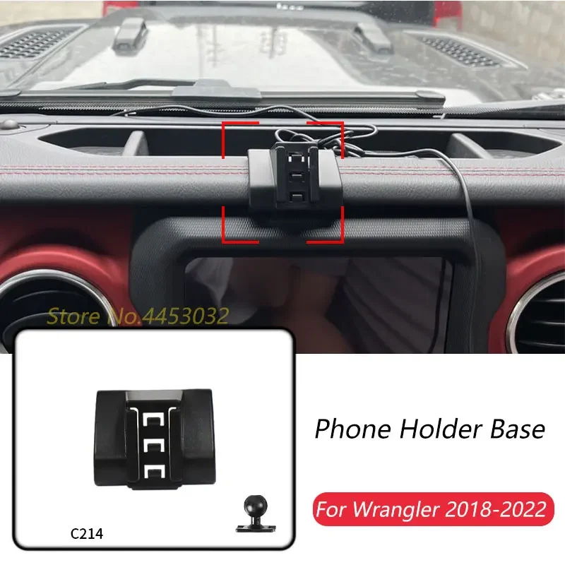 Car Phone Holder Base Only For JEEP Wrangler 2018-2022 Fixed Air Outlet Bracket Base Accessories Diameter 17mm