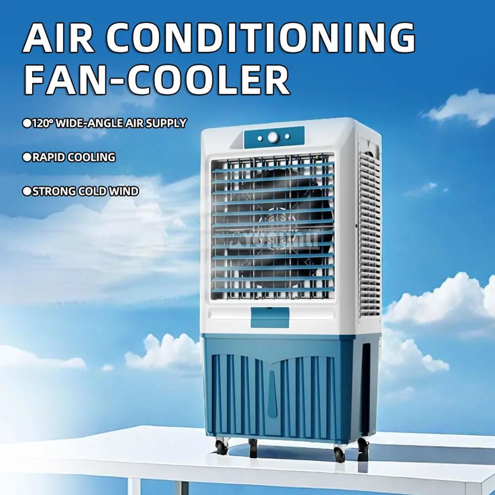 Industrial Air Cooler, Water Adding Mobile Cooling Fan, Vertical Evaporative Air Cooler for Workshop & Household Refrigeration