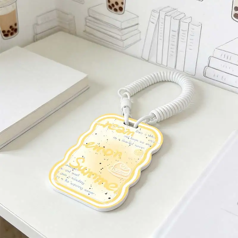 Card Protection Cover for Student Bus/Meal Card Protection Case Kpop Photocard Holder Stretchable Spring Cord Photo Protector