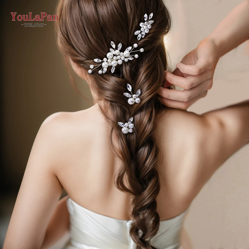 

YouLaPan Wedding Pearl Hair Comb Bridal Hairpin Bridesmaid Hair Accessories Women Handmade Hair pin Rhinestone Headwear HP591