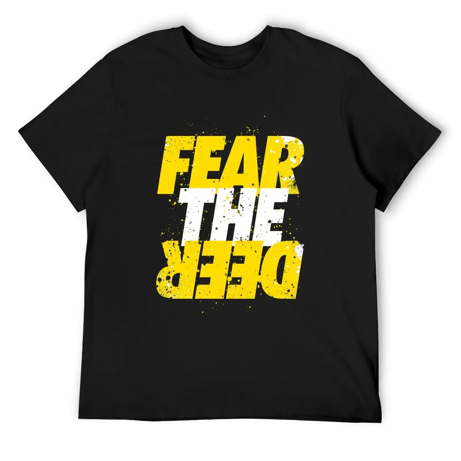 Fear the Deer - Yellow and White Text T-Shirt blanks korean fashion sports fans vintage graphic tee mens fashion