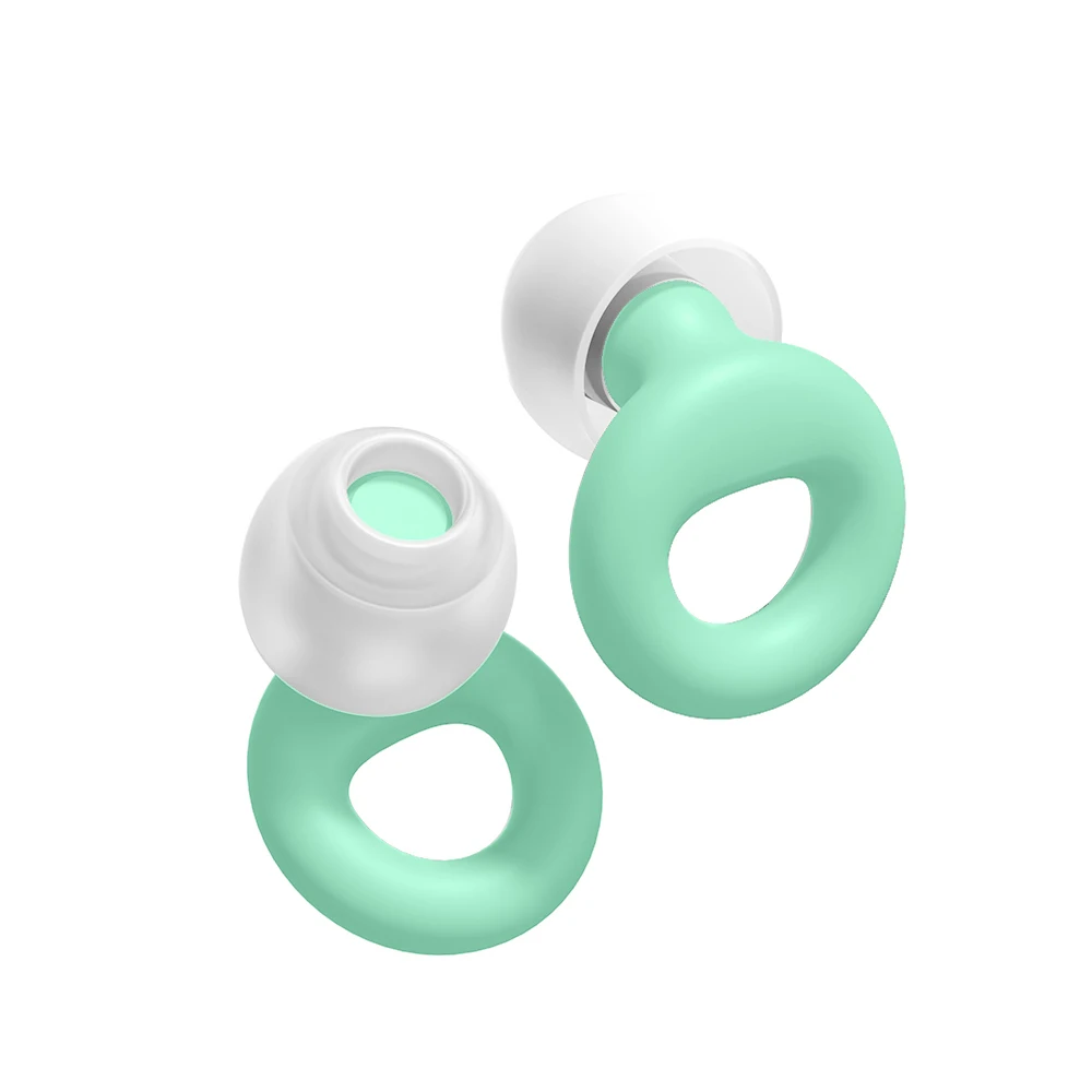 Reusable Silicone Earplugs Set, 2 Pairs Ear Plugs Plus ,Silicone Lanyards, Waterproof Ear Protection for Water Sports