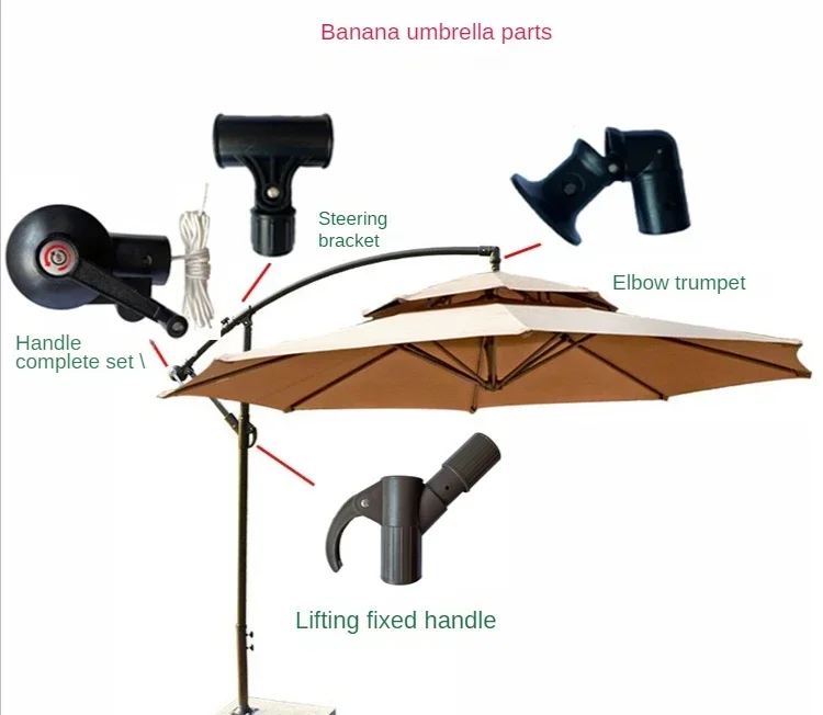 

Outdoor Sunshade Sun Umbrella Parts Repair Balcony Courtyard Banana Umbrella Original Parts Replacement Parachute Parasol Beach