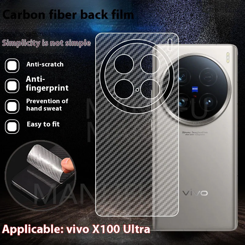 10 pices/lot 3D Film arrire en Fiber de carbone pour Vivo X100 Ultra X100S Pro couverture complte clair mat protecteur d'cran pour Vivo X100 Pro