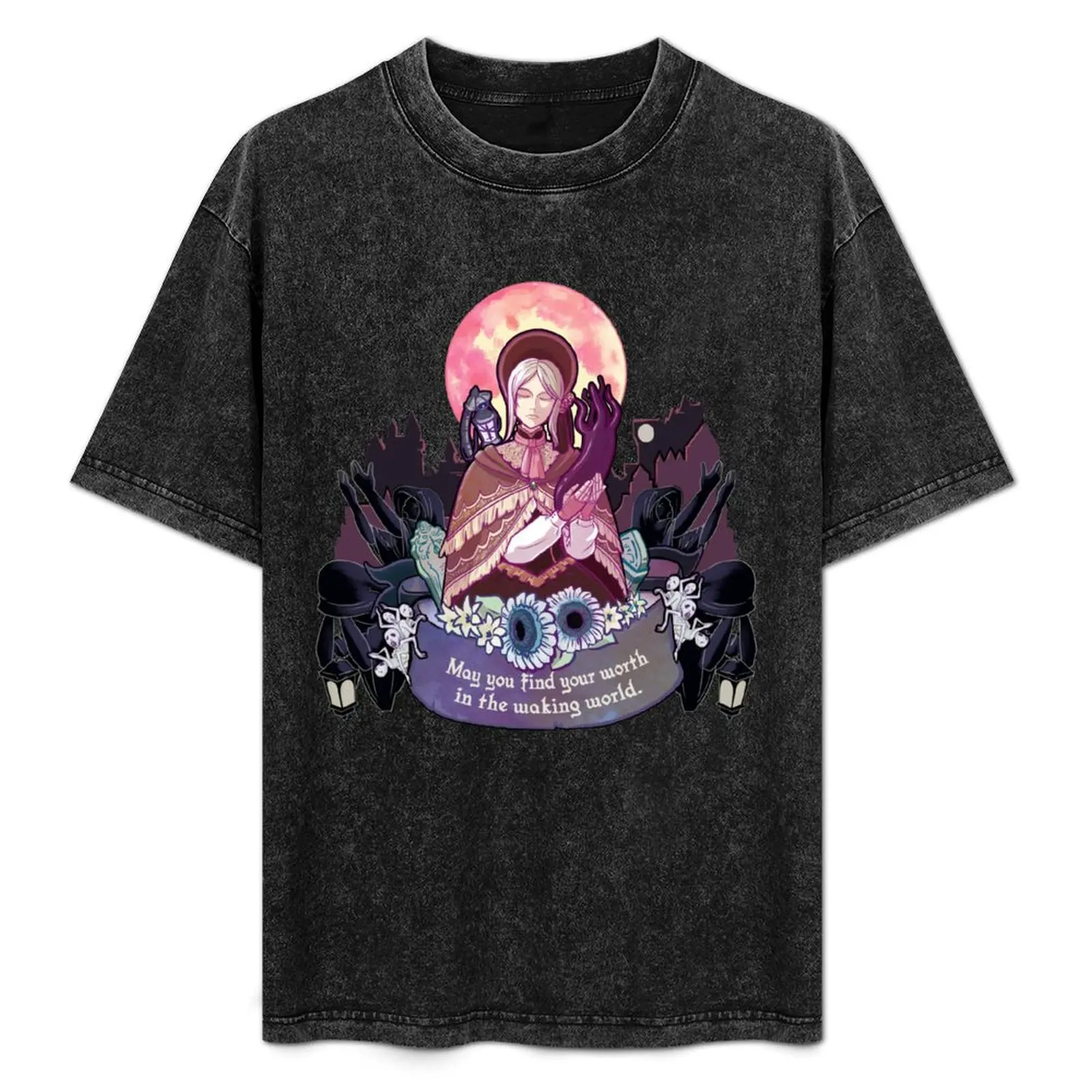 

Find Your Worth in the Waking World T-Shirt Lightweight Basic Short Sleeve Shirt