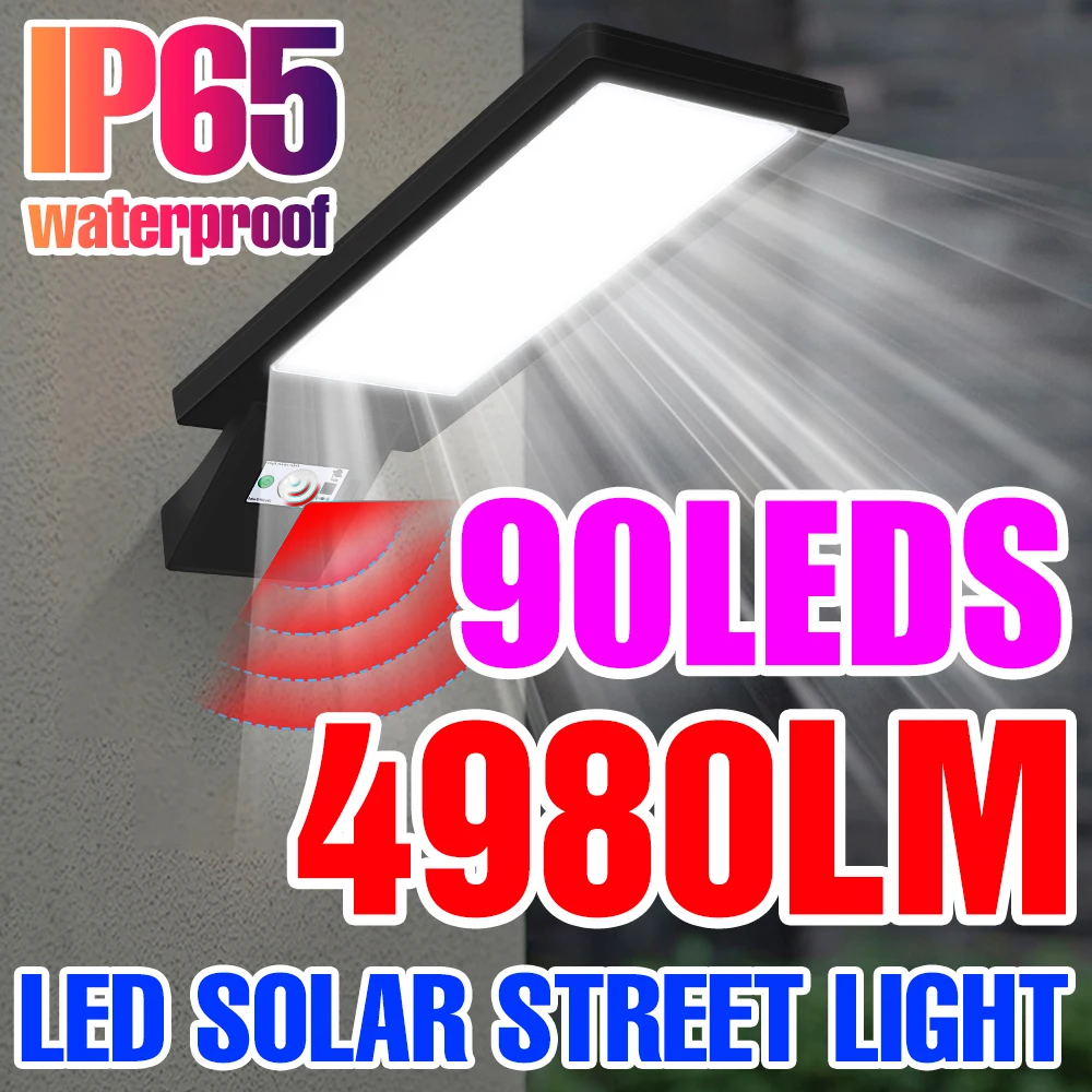 

50W LED Solar Street Light Motion Sensing IP65 Waterproof Spotlight Solar Powered Lantern Outdoor Decoration Garden Street Lamp