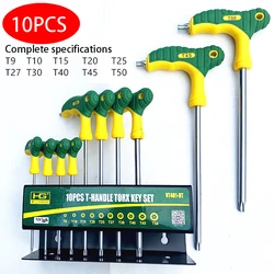 10pcs Allen Wrench Tool Screwdriver Hexagon Spanner Star  T-Handle Hex Key Wrench Hex Torx Wrench with Convenient Storage Stand