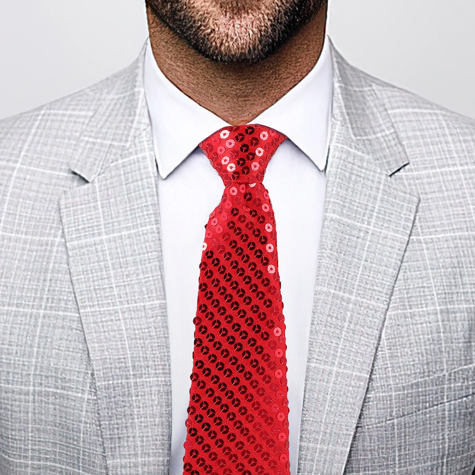 1pc Sequin Tie Shiny Fashion For Cosplay Party Performance Costume Decor Accessory Mens Shine Necktie Party Props Festival