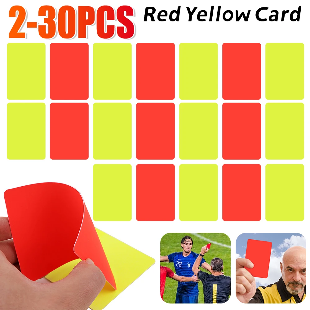 

30-2PCS Soccer Referee Cards Red Card and Yellow Card Football Referee Kit Warning and Ejection Card Outdoor Sports Tool 8x11cm