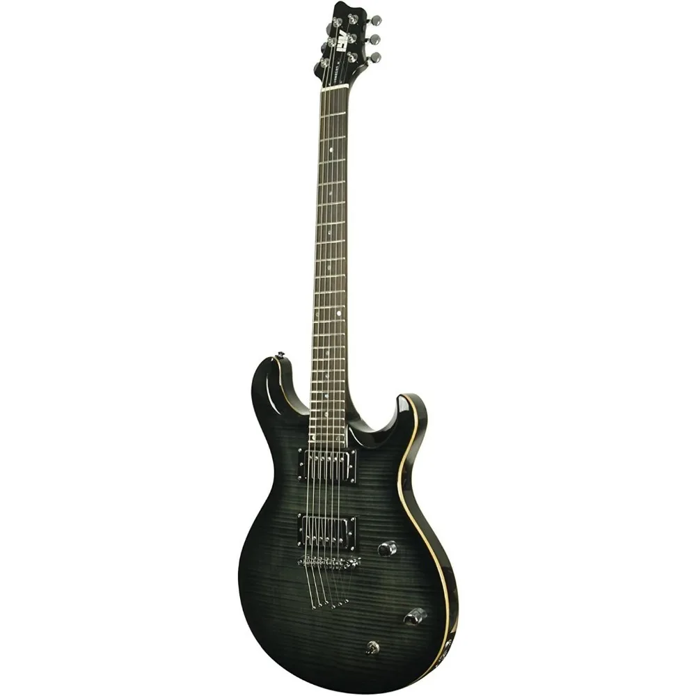 6 String IP-350 TBK PRS Solid-Body Electric Guitar, Trans Black