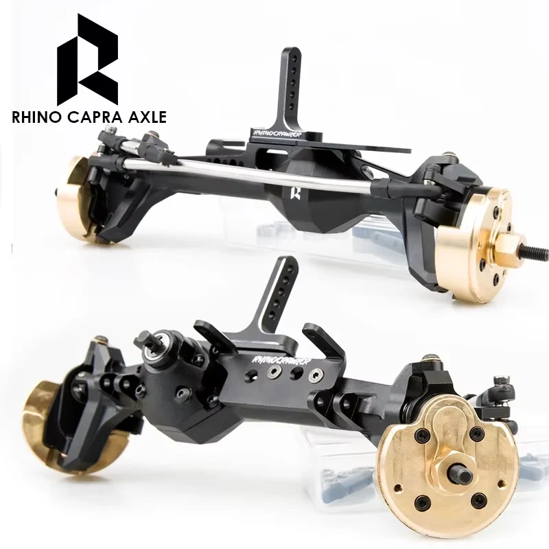 Rhino CNC Aluminum Offset Portal Axles Battery Servo Mounts Riser Rear Link for 1/10 Axial 1.9 UTB LCG Capra RC Car Parts Toy