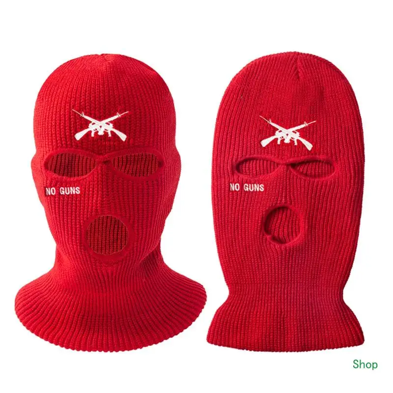 Dropship Cosplay Gangster Headgear Three-hole Windproof Mask Winter Warm Snowboard Hat Embroidery Comfortable Motorcycle Masks