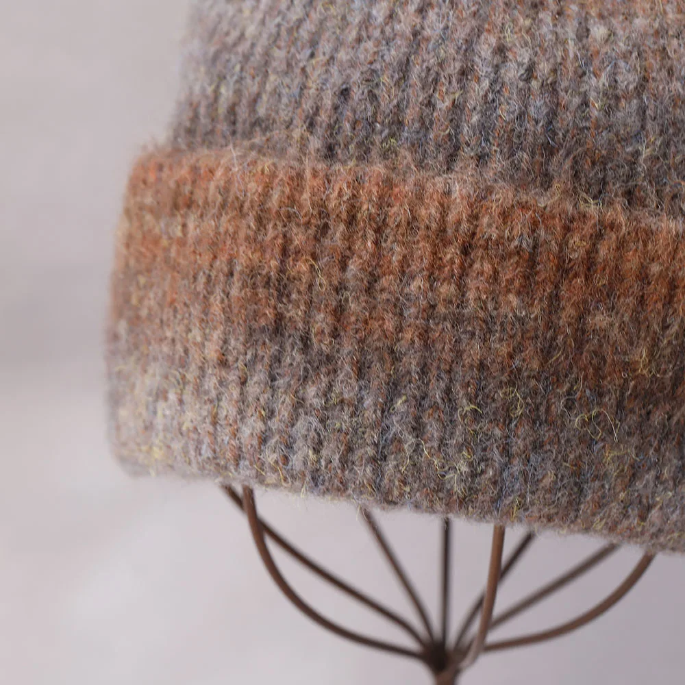 2025 Neue Y2K Trendige Wintermütze, Wollmützen für Damen, Modische Warme Beanie-Mützen, Damen-Regenbogen-Farbverlauf-Kopfbedeckung – Detail 2