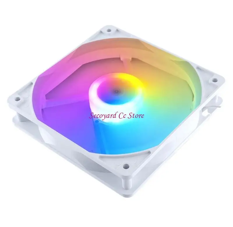 N3UC Easy Install 12cm 4Pin Quiet Case Fan High 45CFM Color LED Lights Durability ABS Forward System