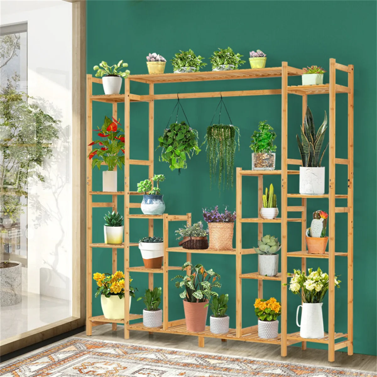 

Plant Stand Indoor Plant Shelf Outdoor Wood Plant Rack for Multiple Plants Ladder Plant Holder for Living Room Decor Gardening