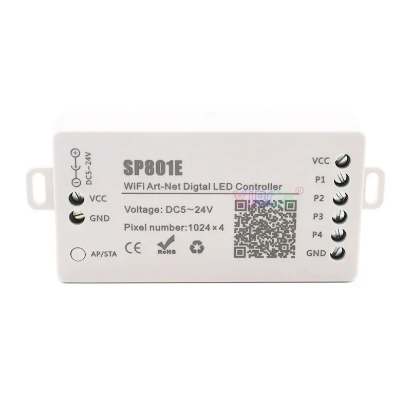 

SP801E Wifi Art-Net Magic LED Controller 5V-24V 12V Matrix Panel Module WS2812B Strip tape Programmable APP Control iOS Android