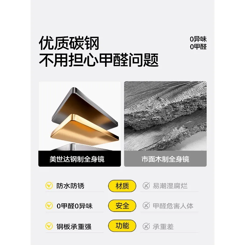 Meshida magnetic suction hole, plate full-body mirror, no formaldehyde on the wall, medieval style sliding mirror, enigma