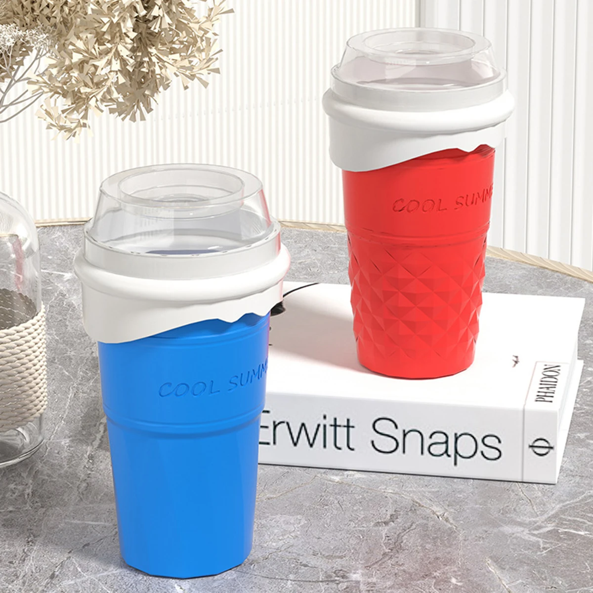 

1 шт., волшебная чашка для быстрого замороженного смузи, чашка для соков, молока, мороженого, двухслойная чашка из кремнезема для друзей, семьи 2025