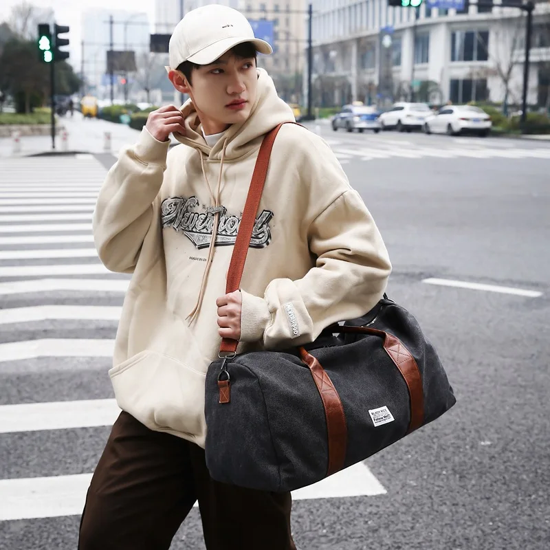 Retro Large-capacity Travel Bag Men's Clothes Luggage Bag Women's Outdoor Travel Messenger Canvas Handbag Backpack