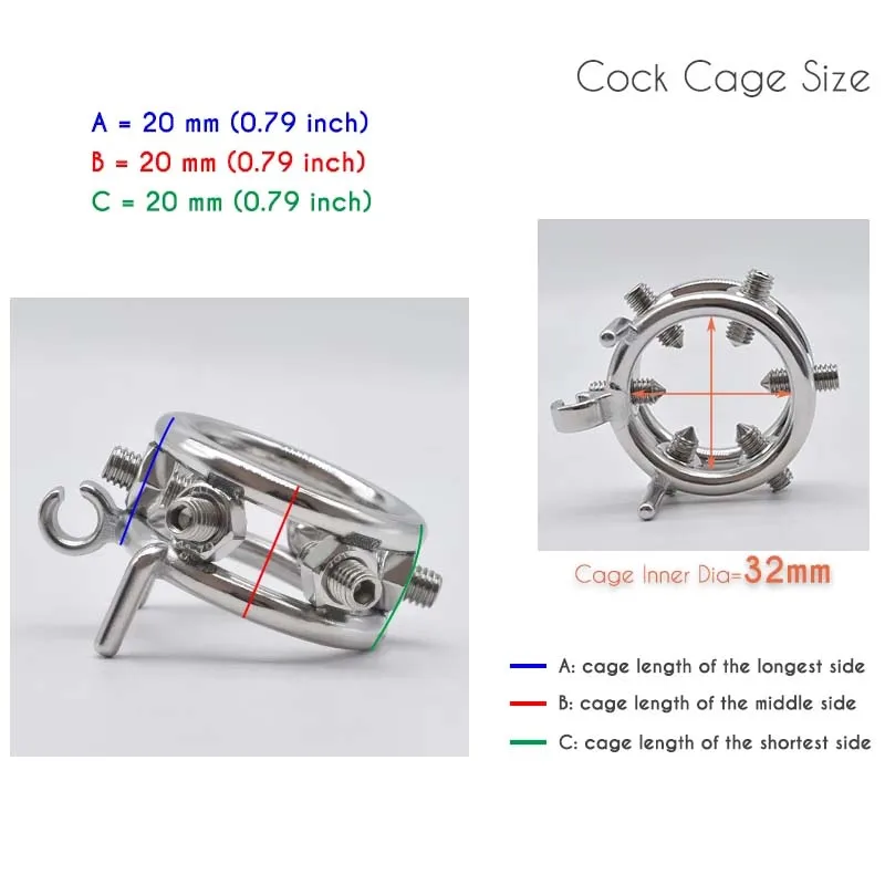 BDSM Spiked Masochism Stainless Steel Male Chastity Cage Penis Ring Cock Cage Gratification SexToys ForMen Penis Sleeve Sex Shop