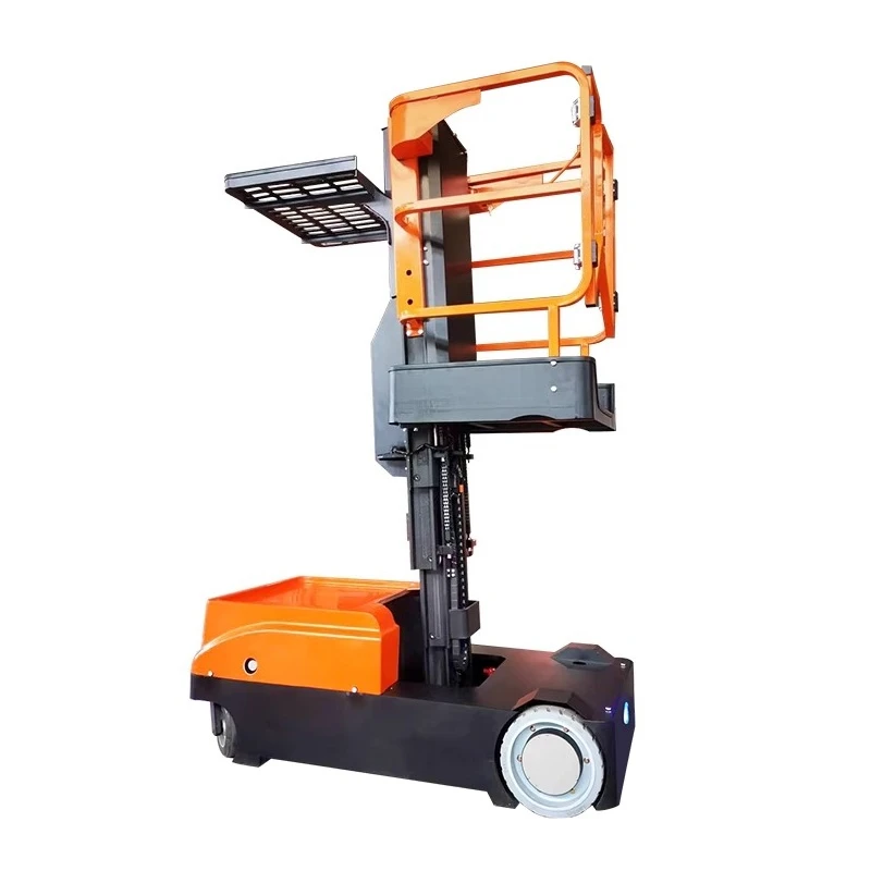 Electric material aerial climbing car lift movable working platform truck load picker