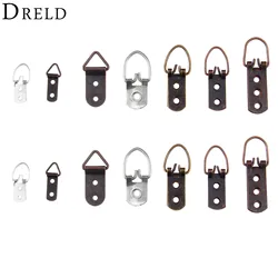 DRELD 5/20Pcs in lega di zinco D-Ring Hanging Picture foto pittura a olio specchio ganci per cornice gancio con viti tono bronzo/argento