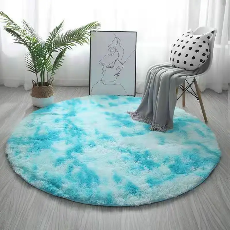 Round carpet bedroom living room hanging basket hanging chair computer chair long hair cute girl photo floor mat