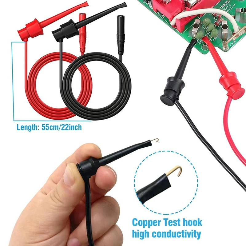 Kit de cables de prueba de multímetro, pinzas de cocodrilo reemplazables, sondas de perforación de alambre, pinzas de cocodrilo, plástico como se muestra, 25 piezas